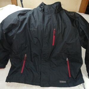 Freestyle Black and Red Performance Jacket With Removable Inner Jacket.